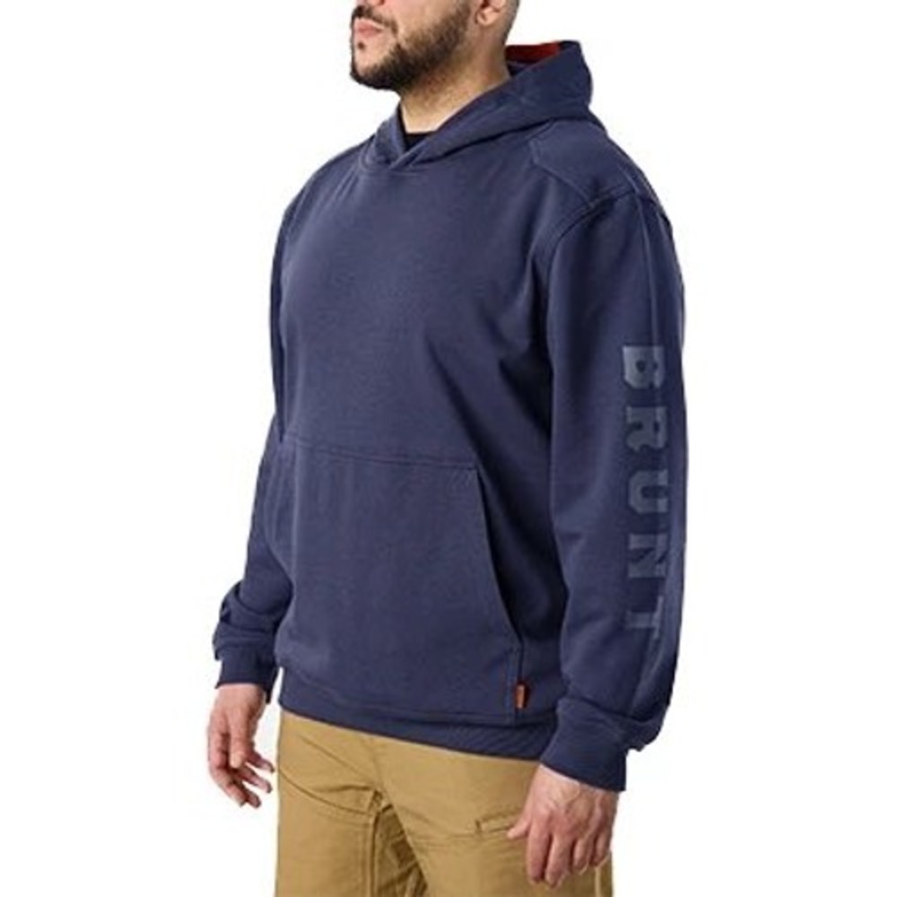 Brunt Levin Hoodie Small Navy Blue Workwear Hardhat Compatible Utility EUC